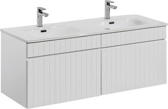 Petits Meubles Mueble doble lavabo encastrado 120cm tableros laminados blanco