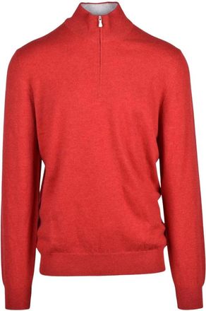 Gran Sasso Hoodies & sweatvesten, Heren, Rood, 2Xl, Kasjmier, Maglione con zip
