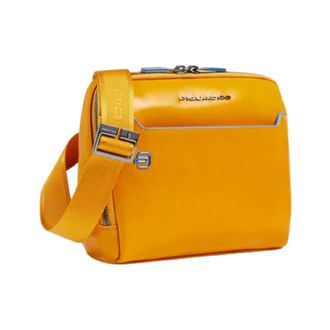 Piquadro Cross Body Bags, unisex, Yellow, Size: ONE SIZE Blue Square Horizontal Crossbody