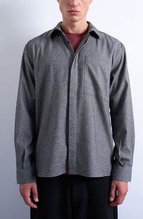 Topman Relaxed Fit Textured Button-Up Shirt in Grey at Nordstrom Rack, Size X-Small