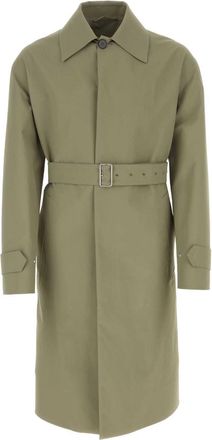 Jil Sander Army Green Cotton Trench Coat