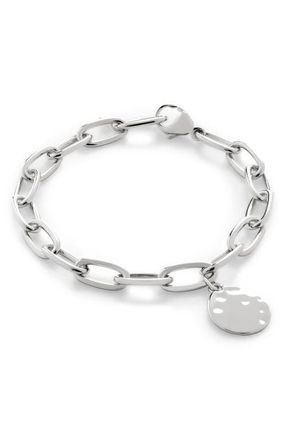 Monica Vinader ID Oval Charm Bracelet in Sterling Silver at Nordstrom, Size Large