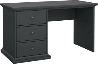 Dmora Dmora - Escritorio Fran&ccedil;oise, Escritorio Multiusos, Mesa De Oficina Para Pc, El Plan De Trabajo, 130x62 H74 Cm, Gris