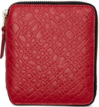 Comme Des Garçons Portafoglio goffrato con zip - Rosso