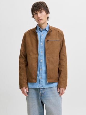 Jack & Jones Bikerjacke »JJEDYLAN mit wasserabweisender Funktion« ohne Kapuze unifarben, modisch, regular fit, Polyester