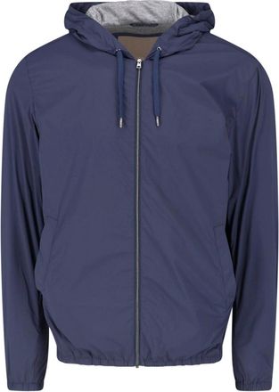 Herno Blue Technical Fabric Drawstring Jacket
