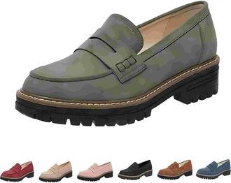 Generic Loafers for Women UK,Orthopedic Platform Penny Loafer,Womens Loafers & Moccasins,Womens Slip-On Shoes,Comfort Low Top Suede Leather Shoes,Light Weight