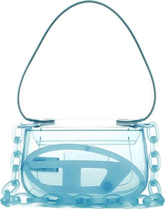 Diesel Transparent Jelly Blue Shoulder Bag with Chain