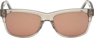 Abercrombie & Fitch 55mm Square Sunglasses in Shiny Beige /Brown Lens at Nordstrom