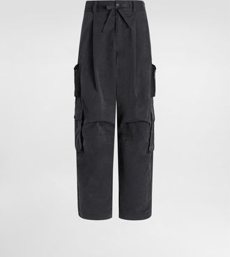 Dolce & Gabbana Washed Fabric Trousers - Man Pants And Shorts Grey 46