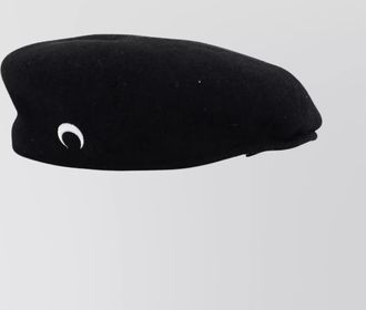 Marine Serre french beret with embroidered detail and soft texture