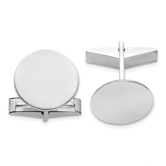 Diamond2Deal 14K White Gold Mens Circular Cuff Links