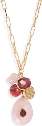 Nest Rose Quartz Charm Necklace in Pink at Nordstrom