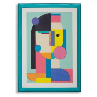 Dmora Cuadro Bamiri, Estructura De Pl&aacute;stico, Estructura De Madera, Multicolor, 50x70h Cm