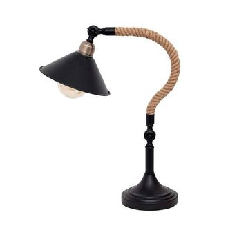 Fabrilamp Sobremesa Cabo 1xe27 Negro Cuerda De C&aacute;&ntilde;amo