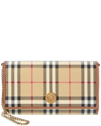 Burberry Hanna E-Canvas & Leather Wallet On Chain