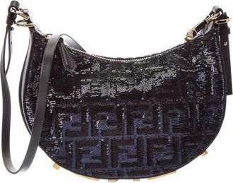 Fendi Fendi Fendigraphy Small Leather Hobo Bag