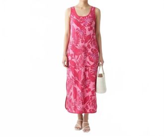 Juicy Couture Tropical Print Terrycloth Midi Dress In Pink