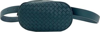 Bottega Veneta Intrecciato Green Leather Fanny Pack (Pre-Owned)
