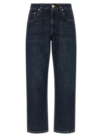 Brunello Cucinelli Blue Straight Mid Rise Jeans