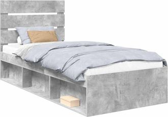 vidaXL Estructura De Cama Concreto 90 X 200 Cm Madera De Pino Macizo Vidaxl