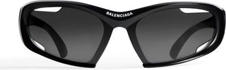 Balenciaga Black Dynamo Rectangle Sunglasses