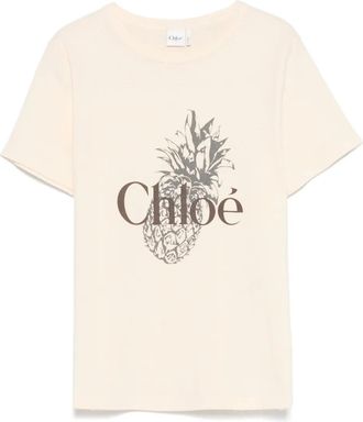 Chloé T-shirt in cotone - Toni neutri