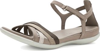 Ecco Flash Leather Ankle Strap Sandals Womens Sandals Moon Rock/Dark Clay/Pure Cashmere/Ice White : EU 42 (US Womens 11-11.5) M