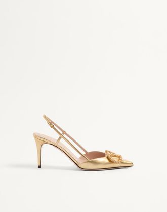 Valentino Garavani VLogo Signature Slingback Pump In Laminated Nappa Leather 80Mm Wo