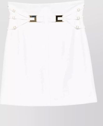 Elisabetta Franchi high waist mini skirt buckle detail