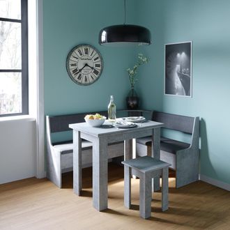 Vicco Conjunto Con Banco Esquinero Roman, Hormig&oacute;n, 150 X 41.5 Cm Con Mesa