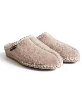 Haflinger Mens Wool Slipper In Natural