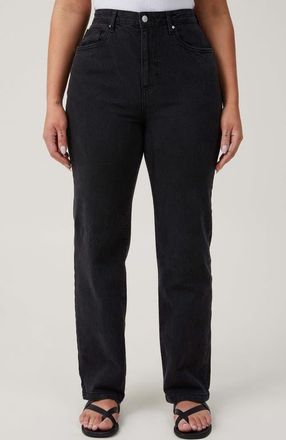 Cotton On Womens Curvy Stretch Straight Jean in Graphite Black at Nordstrom, Size 2