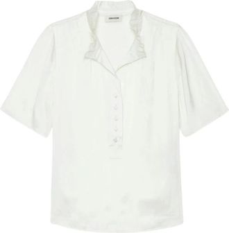 Zadig&Voltaire Top Topher in raso - - Blouses & Shirts - Donna - Bianco - L