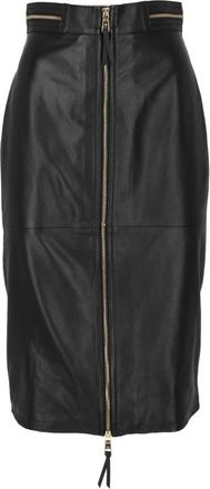 Elisabetta Franchi Leather Skirts - Dames - Leren & Su&egrave;de rokken - Zwart - S - Rokken