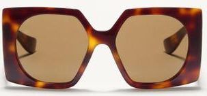 Valentino Occhiale Rettangolare In Acetato Donna HAVANA/MARRONE 55