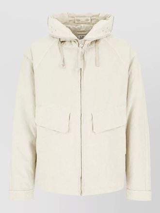 C.P. Company hooded coat front pockets adjustable cuffs