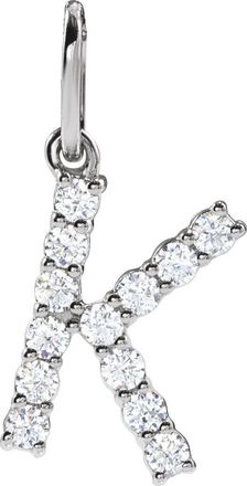Diamond2Deal 14k Gold 1/5ct Lab-Grown Diamond Initial K Pendant