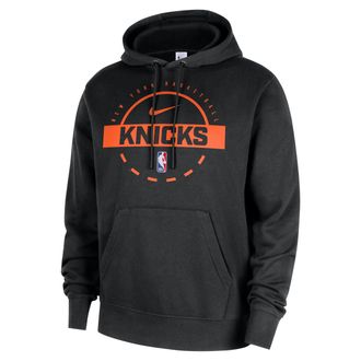 Nike New York Knicks Club Nike Mens NBA Practice Pullover Hoodie in Black | HM7197-010