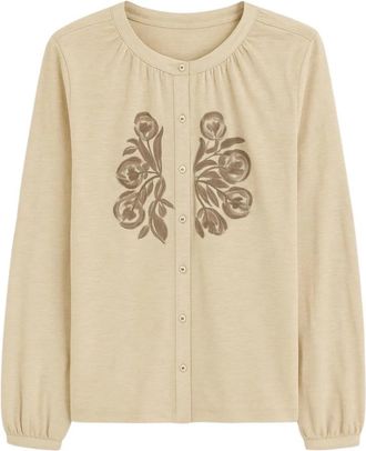 2-Biz Blouse - Dames - Blouses - Beige - XL - Overhemden