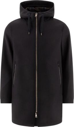 Herno Navy blauwe capuchon parka jas - Heren - Parka Jassen - Blauw - XL - Wol - Jassen