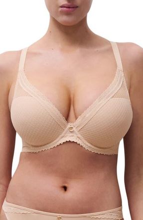 Chantelle Romance Underwire Plunge Contour Bra in Beige Blush at Nordstrom, Size 34F