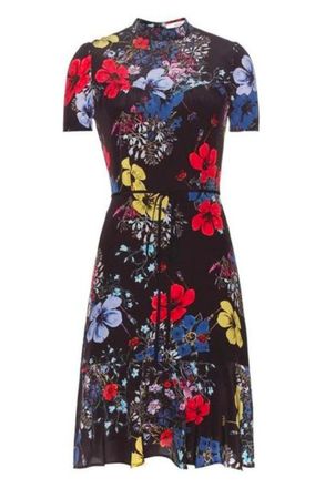 Erdem Floral Anne Silk Mini Dress Size S