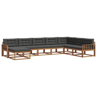 vidaXL Conjunto De Sof&aacute;s De Exterior 8 Pcs Natural Y Antracita Vidaxl