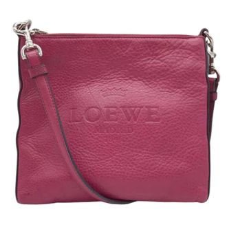 Loewe Tweedehands leren schoudertassen - Dames - Pre-owned - Roze - Maat: ONE Size Leer
