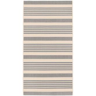 Safavieh Alfombra rayas de polipropileno gris/blanco, 122 x 170 cm