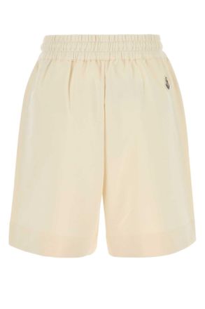 Moncler Womens Ivory Cotton Bermuda Shorts 034 Exterior