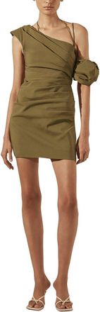 Shona Joy Lani Asymmetrical Draped Mini Dress