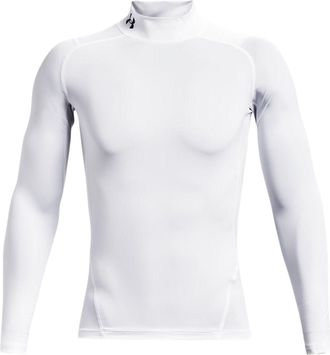 Under Armour HeatGear Compression Mock T-Shirt White Black 1369606-100