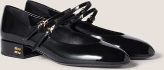 Miu Miu Patent leather slingback pumps with buckles